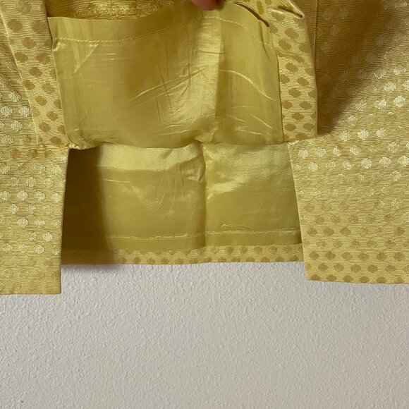 Antonio Melani Yellow Jacquard Polka Dot Pencil Skirt Size 8 - Picture 7 of 11